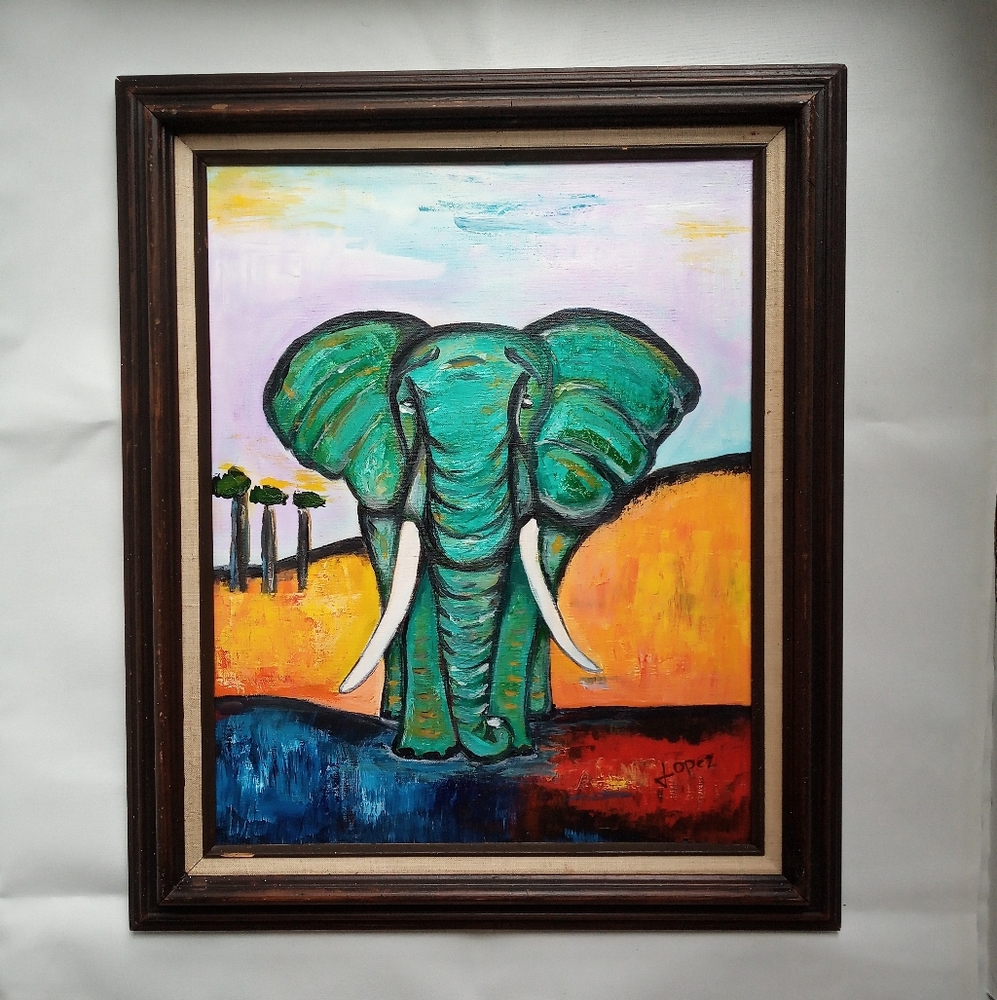 Original Acrylic Painting 'Protect the Elephants'